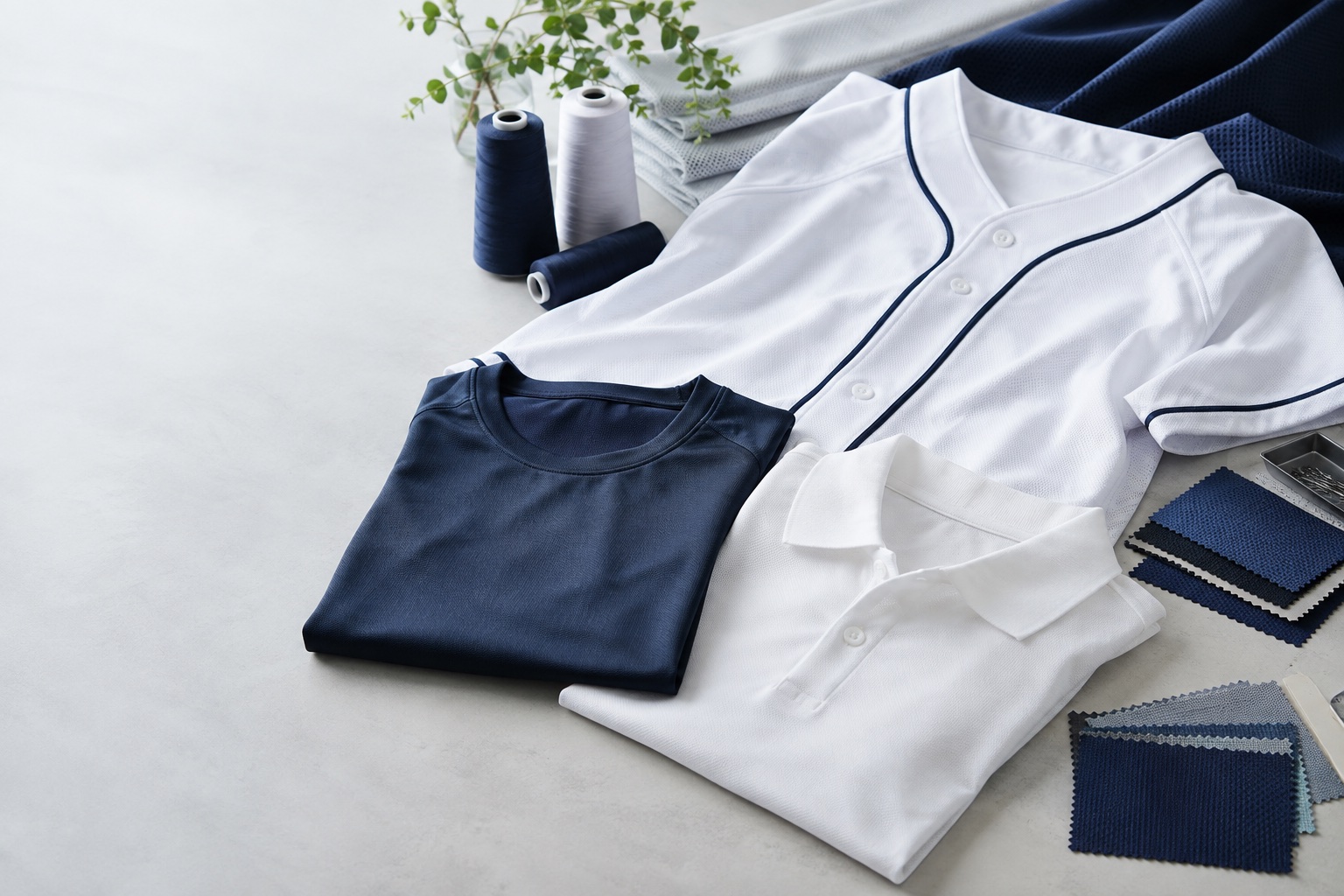 Illustration of sportswear and textile materials