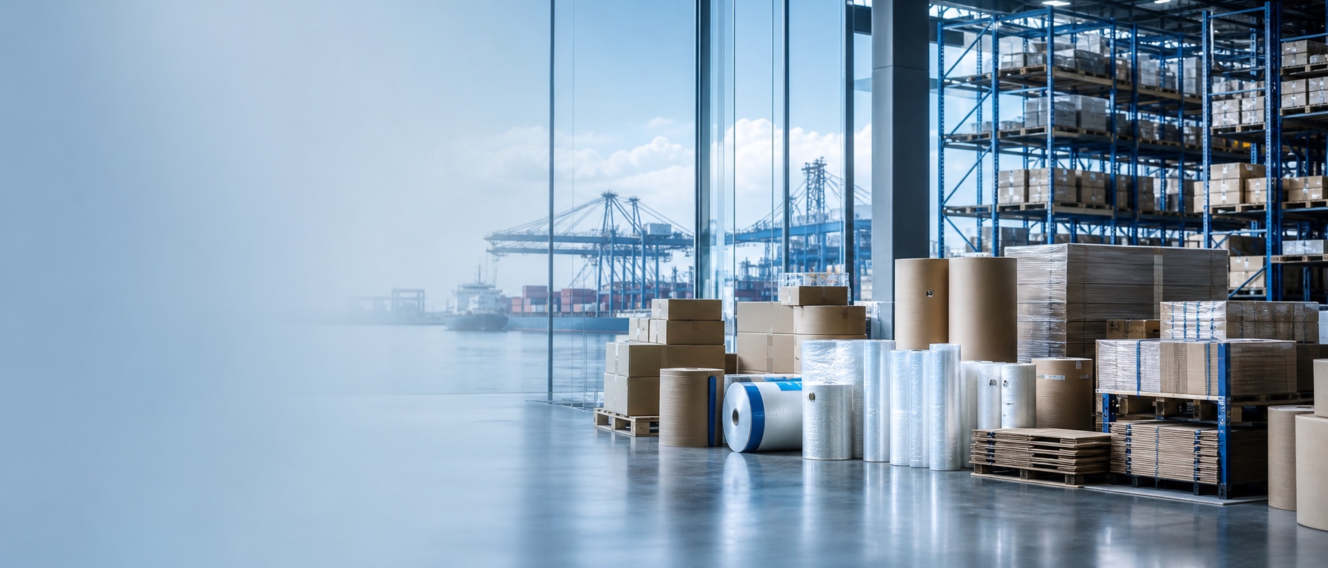 Illustration of household goods and packaging logistics